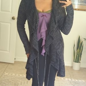 Ruffle Cardigan Sweater